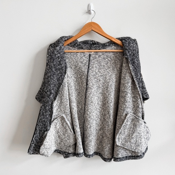 L’AGENCE • Marled Poncho Zip Up Hoodie Sweater - Picture 10 of 12